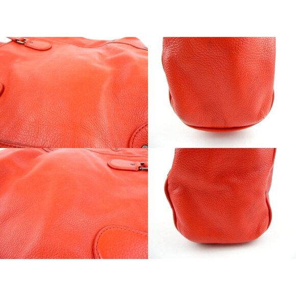 Coach Orange Leather Tote Bag F34039 - Picture 11 of 16